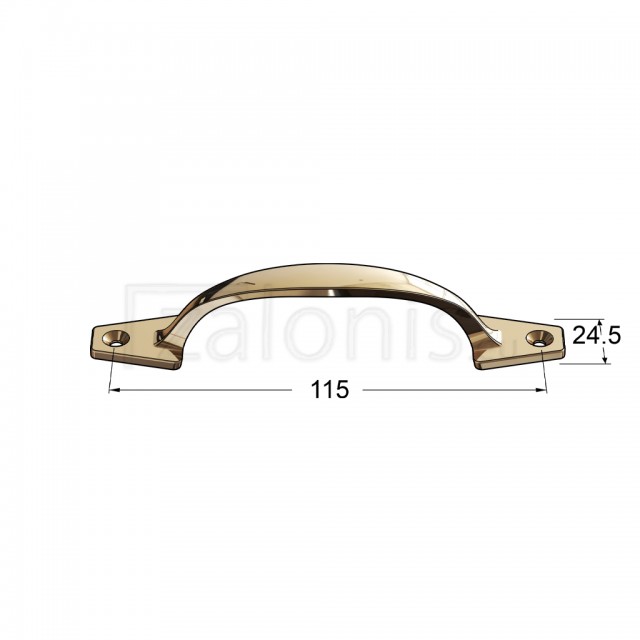 HANDLE WITH EXTERNAL SCREWS 115 / GOLD
